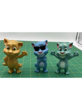 McDonald’s My Talking Tom Action Figure Cake Topper Lot Not Talking READ!